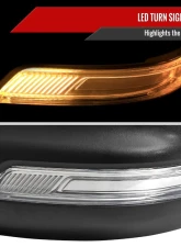 Spec-D Black Auto-Fold Side Mirror w/ LED Puddle & Turn Signal Light - Driver Side Only Dodge Ram 1500 2019-2024                                     - RMV-RAM1915HPATL-FS - Image 3