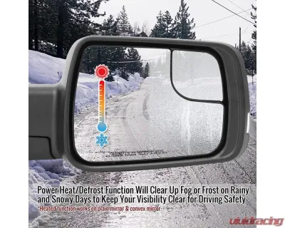 Spec-D Black Auto-Fold Side Mirror w/ LED Puddle & Turn Signal Light - Passenger Side Only Dodge Ram 1500 2019-2024 - RMV-RAM1915HPATR-FS