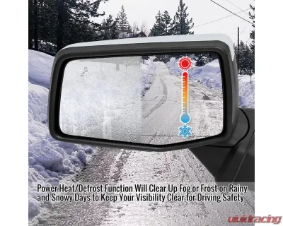 Spec-D Chrome Manual-Fold Side Mirror w/ LED Puddle & Turn Signal Light - Driver Side Only GMC Sierra 1500 2019-2024 - RMV-SIE1915CHP-FS-L