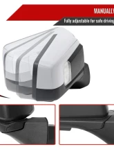Spec-D Chrome Manual-Fold Side Mirror w/ LED Puddle & Turn Signal Light - Passenger Side Only GMC Sierra 1500 2019-2024                                     - RMV-SIE1915CHP-FS-R - Image 2