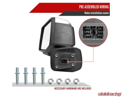 Spec-D Chrome Auto-Fold Side Mirror w/ LED Puddle & Turn Signal Light - Driver Side Only GMC Sierra 1500 2019-2024 - RMV-SIE1915CHPATL-FS