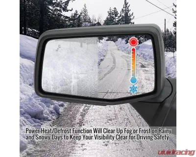 Spec-D Black Manual-Fold Side Mirror w/ LED Puddle & Turn Signal Light - Driver Side Only GMC Sierra 1500 2019-2024 - RMV-SIE1915HP-FS-L