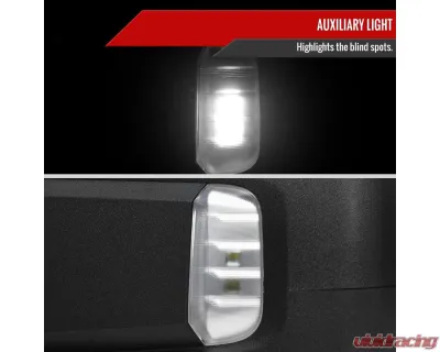 Spec-D Black Manual-Fold Side Mirror w/ LED Puddle & Turn Signal Light - Driver Side Only GMC Sierra 1500 2019-2024 - RMV-SIE1915HP-FS-L