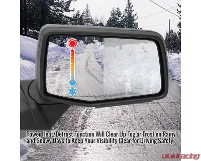 Spec-D Black Manual-Fold Side Mirror w/ LED Puddle & Turn Signal Light - Passenger Side Only GMC Sierra 1500 2019-2024 - RMV-SIE1915HP-FS-R