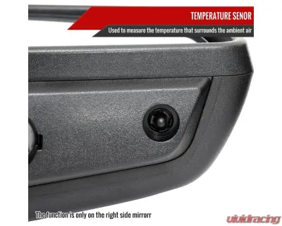 Spec-D Black Manual-Fold Side Mirror w/ LED Puddle & Turn Signal Light - Passenger Side Only GMC Sierra 1500 2019-2024 - RMV-SIE1915HP-FS-R