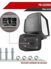 Spec-D Black Manual-Fold Side Mirror w/ LED Puddle & Turn Signal Light - Passenger Side Only GMC Sierra 1500 2019-2024                                     - RMV-SIE1915HP-FS-R - Image 7