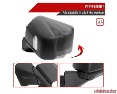 Spec-D Black Auto-Fold Side Mirror w/ LED Puddle & Turn Signal Light - Driver Side Only GMC Sierra 1500 2019-2024 - RMV-SIE1915HPATL-FS
