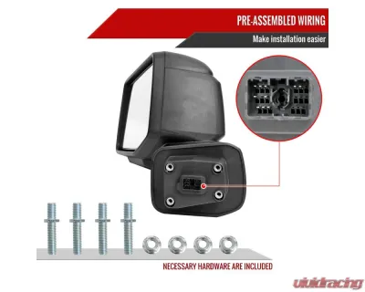 Spec-D Black Auto-Fold Side Mirror w/ LED Puddle & Turn Signal Light - Driver Side Only GMC Sierra 1500 2019-2024 - RMV-SIE1915HPATL-FS