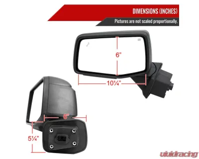 Spec-D Black Auto-Fold Side Mirror w/ LED Puddle & Turn Signal Light - Driver Side Only GMC Sierra 1500 2019-2024 - RMV-SIE1915HPATL-FS