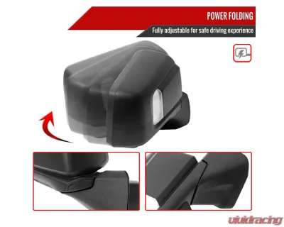 Spec-D Black Auto-Fold Side Mirror w/ LED Puddle & Turn Signal Light - Passenger Side Only GMC Sierra 1500 2019-2024 - RMV-SIE1915HPATR-FS