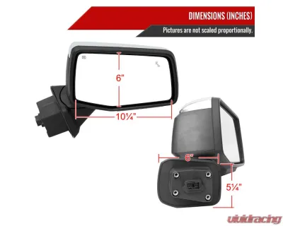 Spec-D Chrome Manual-Fold Side Mirror w/ LED Puddle & Turn Signal Light - Passenger Side Only Chevrolet Silverado 1500 2019-2024 - RMV-SIV1915CHP-FS-R