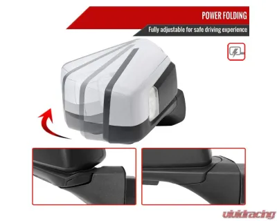 Spec-D Chrome Auto-Fold Side Mirror w/ LED Puddle & Turn Signal Light - Passenger Side Only Chevrolet Silverado 1500 2019-2024 - RMV-SIV1915CHPATR-FS