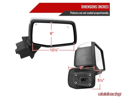 Spec-D Chrome Auto-Fold Side Mirror w/ LED Puddle & Turn Signal Light - Passenger Side Only Chevrolet Silverado 1500 2019-2024 - RMV-SIV1915CHPATR-FS