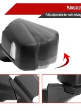Spec-D Black Manual-Fold Side Mirror w/ LED Puddle & Turn Signal Light - Driver Side Only Chevrolet Silverado 1500 2019-2024                                     - RMV-SIV1915HP-FS-L - Image 2