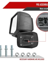 Spec-D Black Manual-Fold Side Mirror w/ LED Puddle & Turn Signal Light - Driver Side Only Chevrolet Silverado 1500 2019-2024                                     - RMV-SIV1915HP-FS-L - Image 7