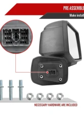 Spec-D Black Manual-Fold Side Mirror w/ LED Puddle & Turn Signal Light - Passenger Side Only Chevrolet Silverado 1500 2019-2024                                     - RMV-SIV1915HP-FS-R - Image 7