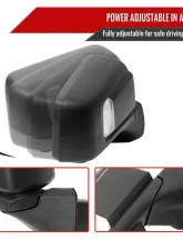 Spec-D Black Auto-Fold Side Mirror w/ LED Puddle & Turn Signal Light - Passenger Side Only Chevrolet Silverado 1500 2019-2024                                     - RMV-SIV1915HPATR-FS - Image 2