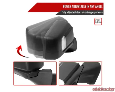 Spec-D Black Auto-Fold Side Mirror w/ LED Puddle & Turn Signal Light - Passenger Side Only Chevrolet Silverado 1500 2019-2024 - RMV-SIV1915HPATR-FS