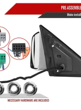 Spec-D Chrome Manual-Fold Side Mirror w/ LED Puddle & Turn Signal Light - Driver Side Only Ram 2500 | 3500 2019-2022                                     - RMX-RAM1925CHP-FS-L - Image 7
