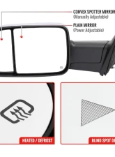 Spec-D Chrome Auto-Fold Side Mirror w/ LED Puddle & Turn Signal Light - Driver Side Only Ram 2500 | 3500 2019-2022                                     - RMX-RAM1925CHPATL-FS - Image 3