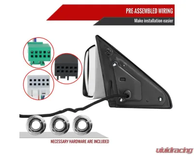 Spec-D Chrome Auto-Fold Side Mirror w/ LED Puddle & Turn Signal Light - Driver Side Only Ram 2500 | 3500 2019-2022 - RMX-RAM1925CHPATL-FS
