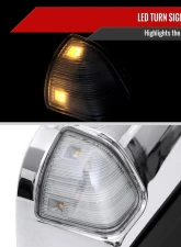 Spec-D Chrome Auto-Fold Side Mirror w/ LED Puddle & Turn Signal Light - Passenger Side Only Ram 2500 | 3500 2019-2022                                     - RMX-RAM1925CHPATR-FS - Image 4