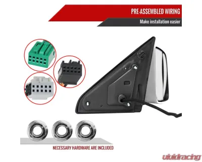 Spec-D Chrome Auto-Fold Side Mirror w/ LED Puddle & Turn Signal Light - Passenger Side Only Ram 2500 | 3500 2019-2022 - RMX-RAM1925CHPATR-FS