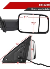 Spec-D Chrome Auto-Fold Side Mirror w/ LED Puddle & Turn Signal Light - Passenger Side Only Ram 2500 | 3500 2019-2022                                     - RMX-RAM1925CHPATR-FS - Image 8