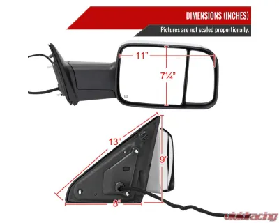 Spec-D Chrome Auto-Fold Side Mirror w/ LED Puddle & Turn Signal Light - Passenger Side Only Ram 2500 | 3500 2019-2022 - RMX-RAM1925CHPATR-FS