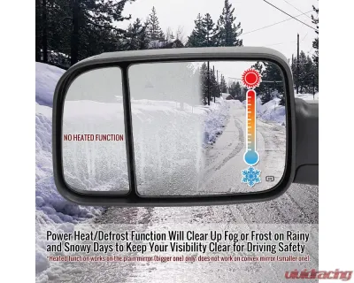 Spec-D Black Manual-Fold Side Mirror w/ LED Puddle & Turn Signal Light - Driver Side Only Ram 2500 | 3500 2019-2022 - RMX-RAM1925HP-FS-L