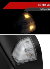 Spec-D Black Manual-Fold Side Mirror w/ LED Puddle & Turn Signal Light - Driver Side Only Ram 2500 | 3500 2019-2022                                     - RMX-RAM1925HP-FS-L - Image 4