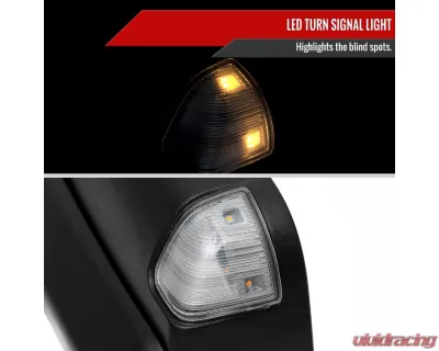 Spec-D Black Manual-Fold Side Mirror w/ LED Puddle & Turn Signal Light - Driver Side Only Ram 2500 | 3500 2019-2022 - RMX-RAM1925HP-FS-L
