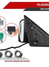 Spec-D Black Manual-Fold Side Mirror w/ LED Puddle & Turn Signal Light - Driver Side Only Ram 2500 | 3500 2019-2022                                     - RMX-RAM1925HP-FS-L - Image 7