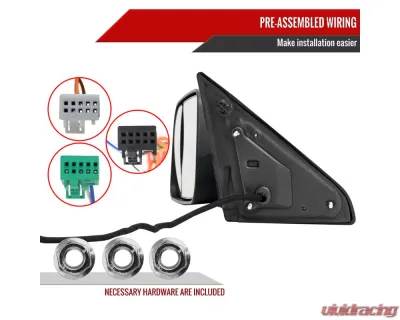 Spec-D Black Manual-Fold Side Mirror w/ LED Puddle & Turn Signal Light - Driver Side Only Ram 2500 | 3500 2019-2022 - RMX-RAM1925HP-FS-L