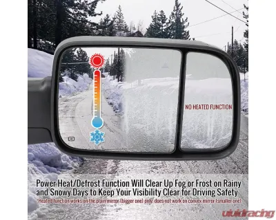 Spec-D Black Manual-Fold Side Mirror w/ LED Puddle & Turn Signal Light - Passenger Side Only Ram 2500 | 3500 2019-2022 - RMX-RAM1925HP-FS-R