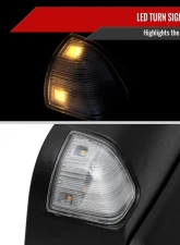 Spec-D Black Manual-Fold Side Mirror w/ LED Puddle & Turn Signal Light - Passenger Side Only Ram 2500 | 3500 2019-2022                                     - RMX-RAM1925HP-FS-R - Image 4