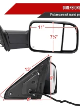 Spec-D Black Manual-Fold Side Mirror w/ LED Puddle & Turn Signal Light - Passenger Side Only Ram 2500 | 3500 2019-2022                                     - RMX-RAM1925HP-FS-R - Image 8