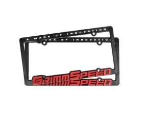 GrimmSpeed Pair Red Text  License Plate Frame