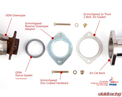 GrimmSpeed Universal OEM Downpipe to 3 Inch Catback Adapter Kit - 77046
