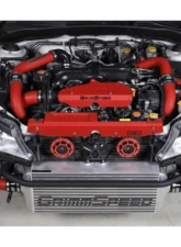 GrimmSpeed Red Piping Front Mount Black Coated Intercooler Kit Subaru WRX 2008-2014                                     - 90251 - Image 11