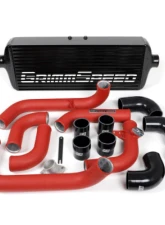 GrimmSpeed Red Piping Front Mount Black Coated Intercooler Kit Subaru WRX 2008-2014                                     - 90251 - Image 7