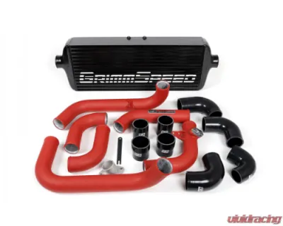GrimmSpeed Black Piping Front Mount Black Coated Intercooler Kit Subaru WRX 2008-2014 - 90252