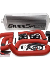 GrimmSpeed Red Piping Front Mount Black Coated Intercooler Kit Subaru STI 2008-2014                                     - 90253 - Image 5