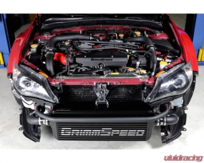 GrimmSpeed Black Piping Front Mount Black Coated Intercooler Kit Subaru STI 2008-2014 - 90254