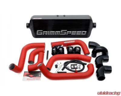 GrimmSpeed Black Piping Front Mount Black Coated Intercooler Kit Subaru STI 2008-2014 - 90254