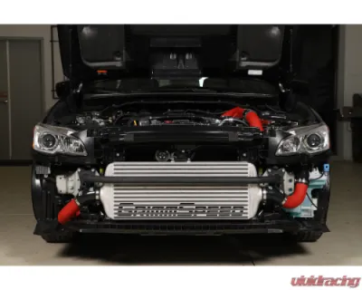 GrimmSpeed Red Piping Front Mount Black Coated Intercooler Kit - 90255