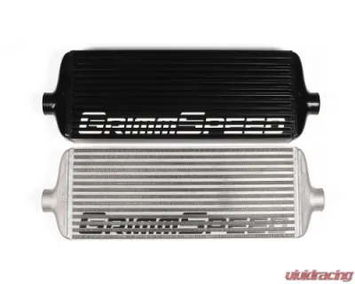 GrimmSpeed Red Piping Front Mount Black Coated Intercooler Kit - 90255
