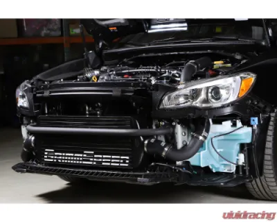 GrimmSpeed Red Piping Front Mount Black Coated Intercooler Kit - 90255
