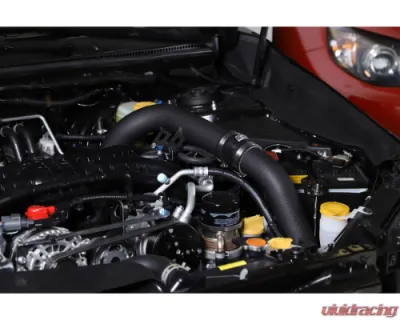 GrimmSpeed Red Piping Front Mount Black Coated Intercooler Kit - 90255