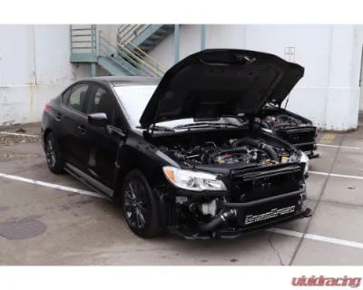 GrimmSpeed Black Piping Front Mount Black Coated Intercooler Kit Subaru WRX 2015-2021 - 90256